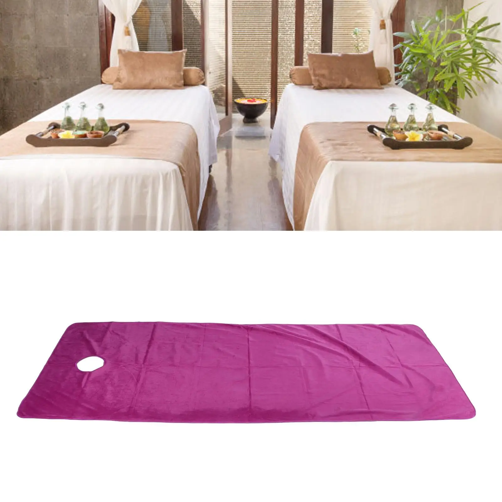 Funda de cama de spa lavable a máquina 80x200 cm con orificio para la cara - cómoda funda para mesa de salón de belleza