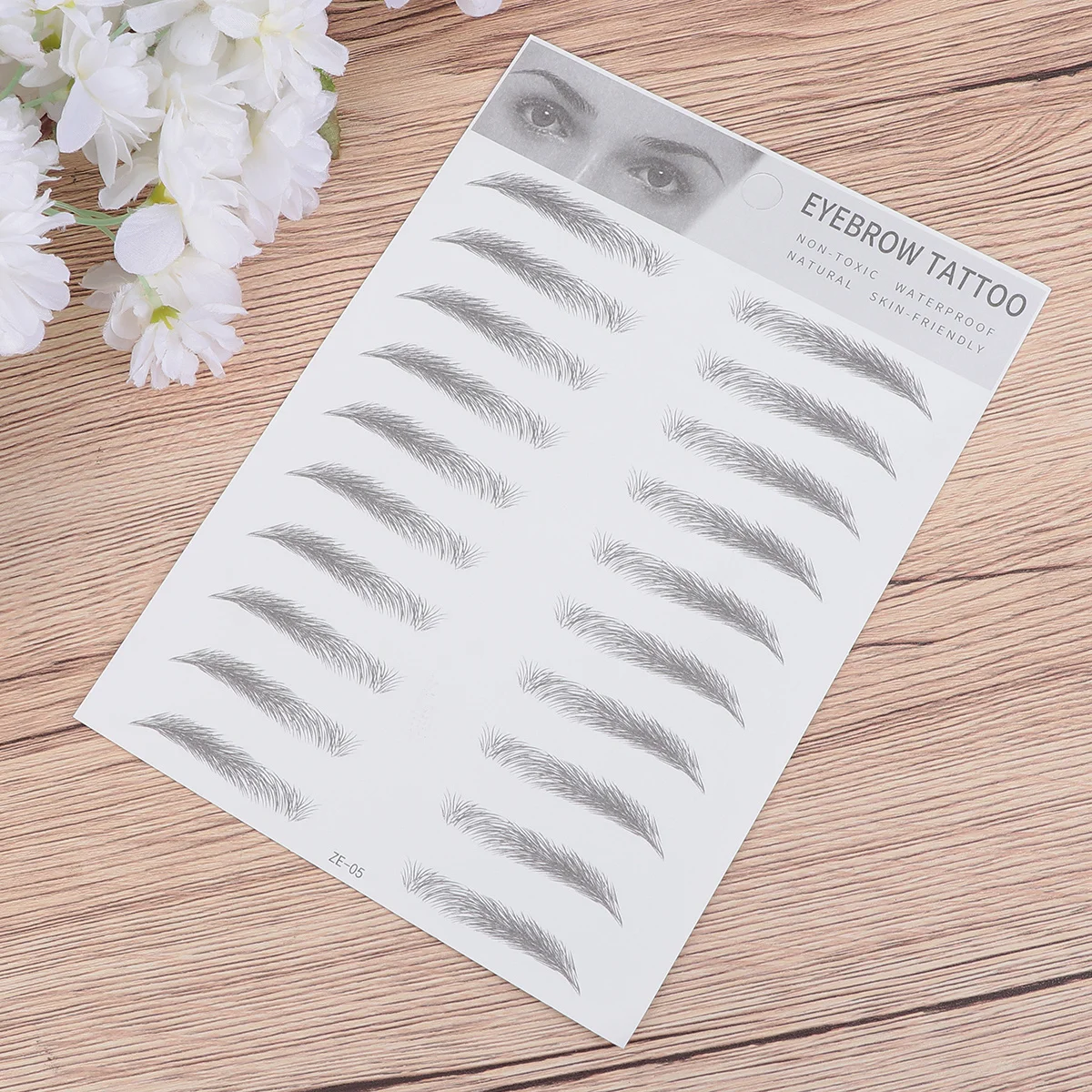 

2Pcs Eyebrow Stickers Imitation Artificial Hair-Like Eyebrows Easy Use Long-Lasting Natural Look for Men Women Type 5 Black