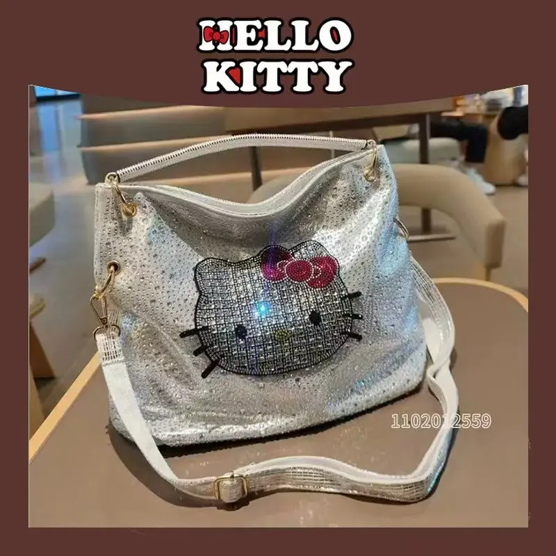 

Hello Kitty New Women's Diamond Handbag Luxury Brand Cartoon Fashion Women's Diamond Shoulder Crossbody Bag Casual Women's Bag