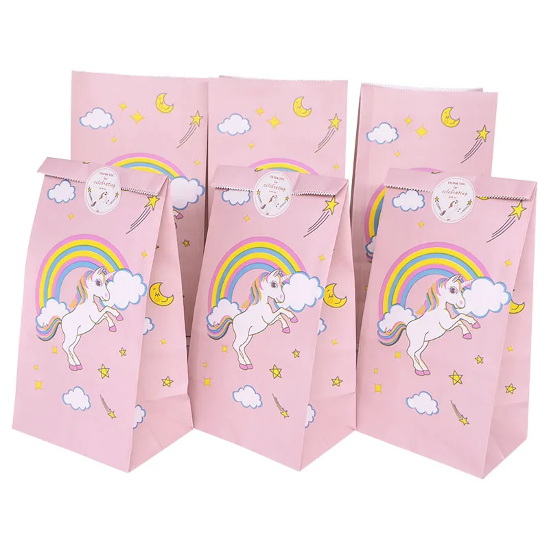 

Unicorn Party Paper Candy Gift Bags, Cookie Popcorn Box, 1st Kids Birthday Party Decoration, Baby Shower Supplies, 48Pcs Lot