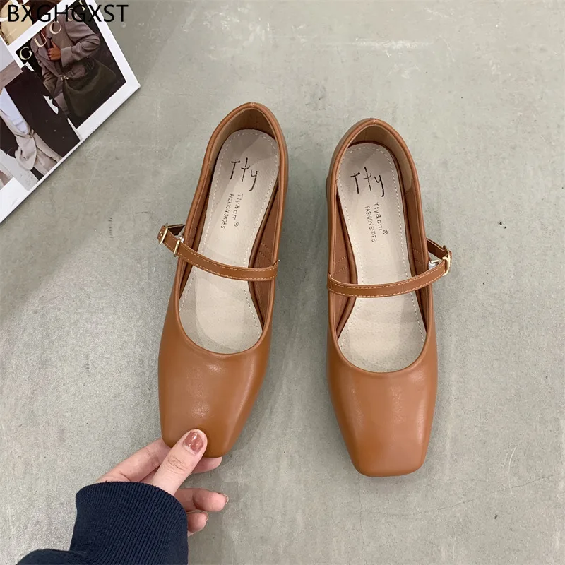 Mary Jane Low Heel Shoes for Women Leather Casual Shoes Oxford Shoes for Women Chunky Heels Luxury Designer обувь женская весна