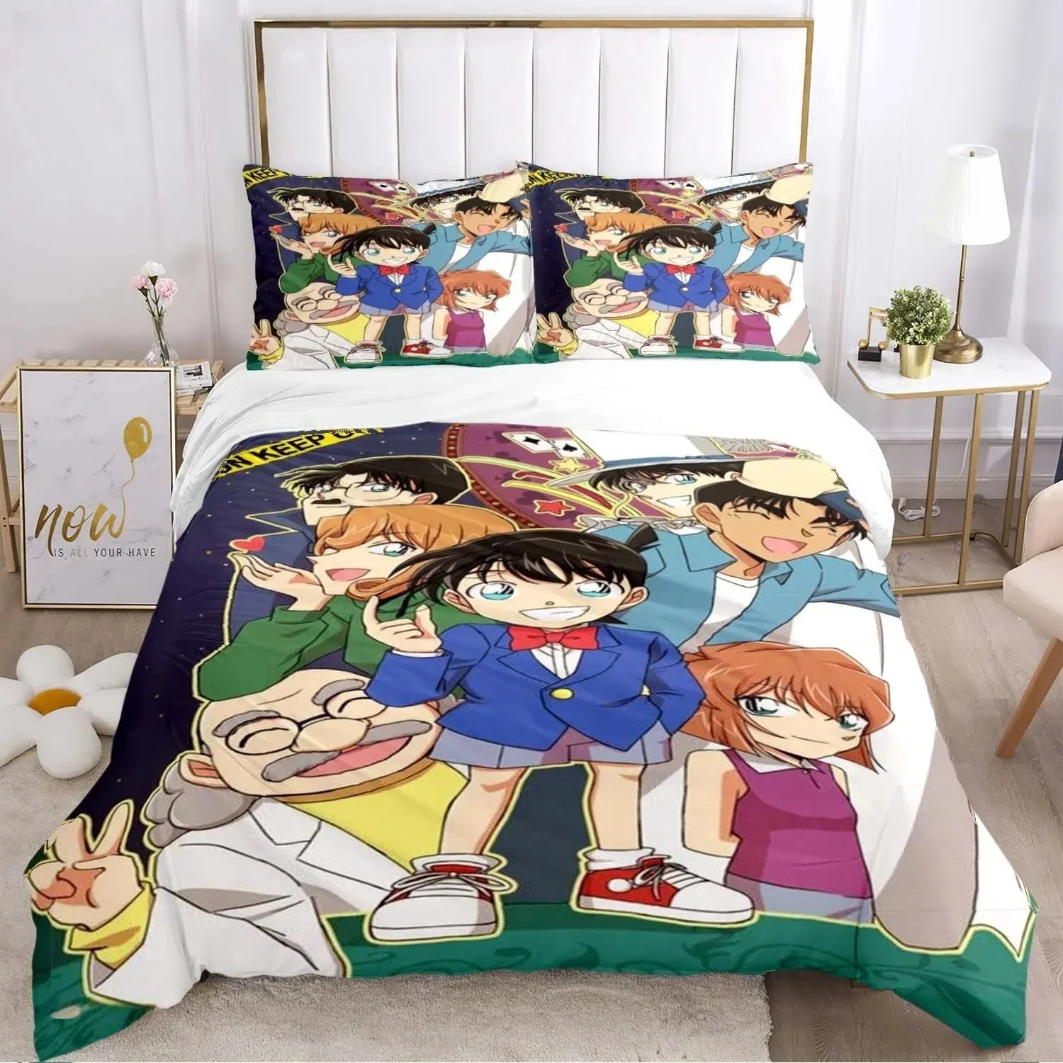 Exquisite 3D print D-Detective C-Conan Bedding Set Kids Boys Duvet Cover Pillowcase 2/3piece Single/Double/Queen Large Size Gift