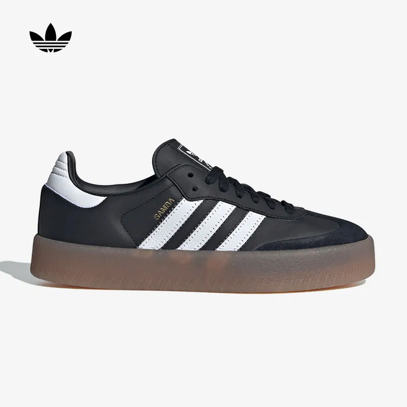 JI1350 Women Black Suede Skate Shoes White Stripe Low Top Transparent Gum Sole Casual Retro Sneakers