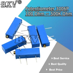 10PCS New 3006P 100 Ohm ~ 500K Ohm  Trimmer Potentiometer Resistor 1K 2K 5K 10K 20K 50K 100K 200K 500K 1M 100R 200R 500R