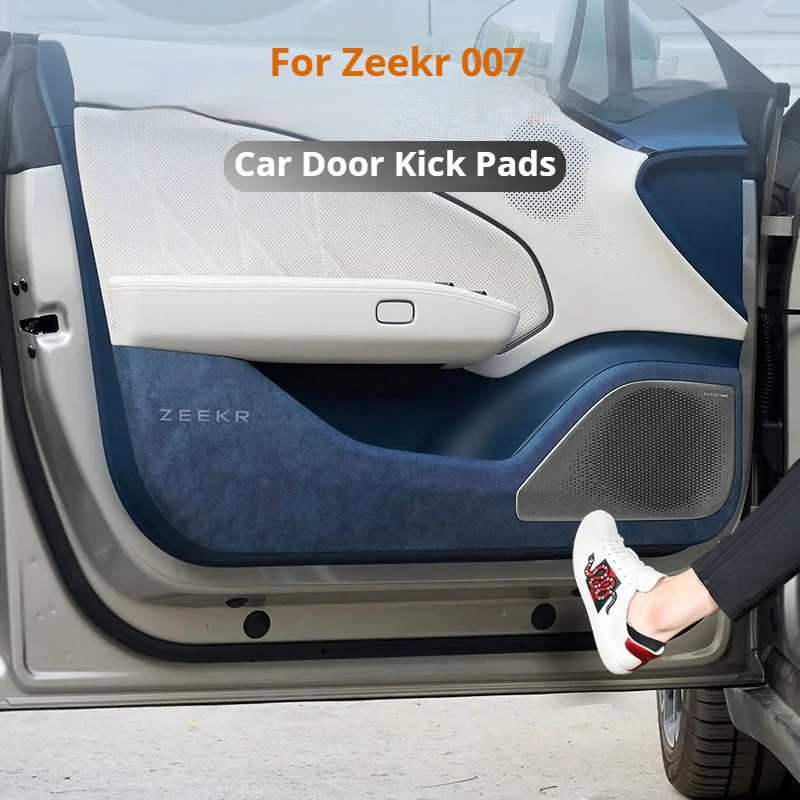 

For ZEEKR 007 2021-2023 Car Door Anti Kick Protection Pad Panel Suede Auto Doors Anti-Dirty Trim Interior Decorative Accessories
