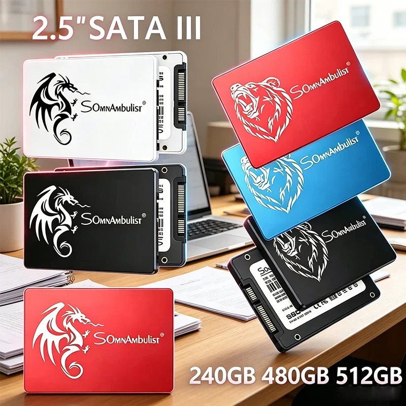

2026 New SomnAmbulist SSD 2.5 64GB 128GB 256GB 512GB for Laptop Desktop Solid State Drive Sata3 120GB 240GB 480GB SSD for PC