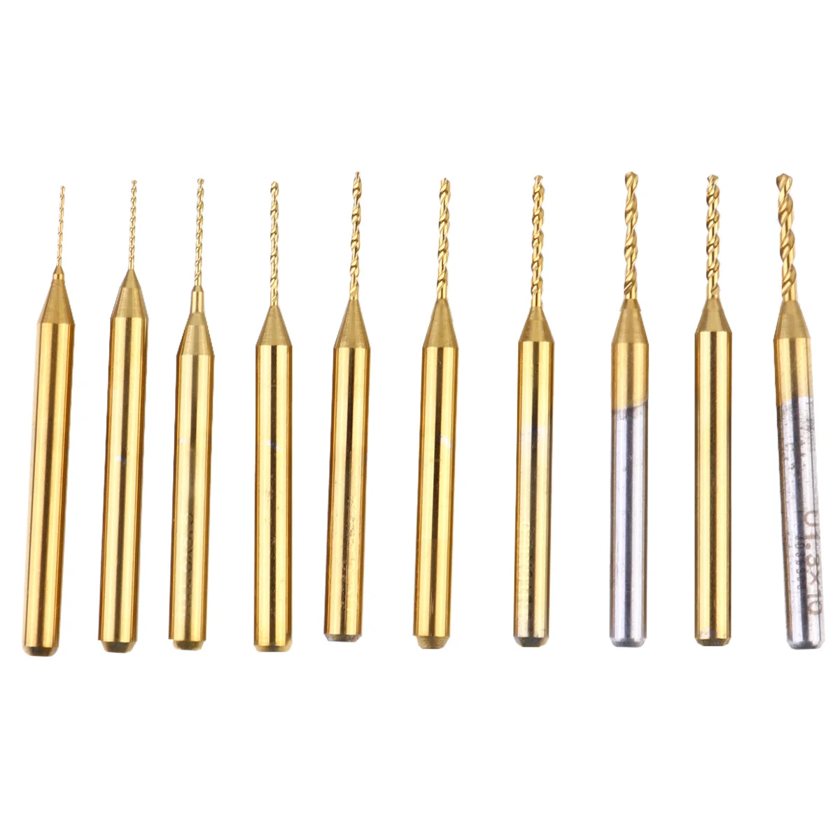 

10pcs 0.40-1.30Mm Nano Coated Pcb Drill Bits Carbide Cnc End Mill Tool High Hardness Wear Resistant Cutting Woodworking