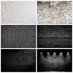 MOON.QG White Black Brick Wall Photo Background Wooden Backdrop Kids Photozone Photography Props Booth Baby Shower Photozone