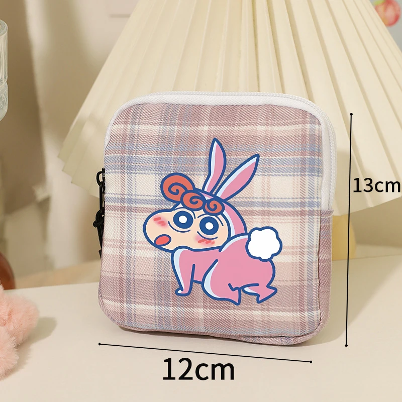 Crayon Shin-chan Women Tampon Storage Bag Girl Sanitary Pad Pouch Napkin Cosmetic Bags Cute Mini Makeup Pouch Small Coin Purse