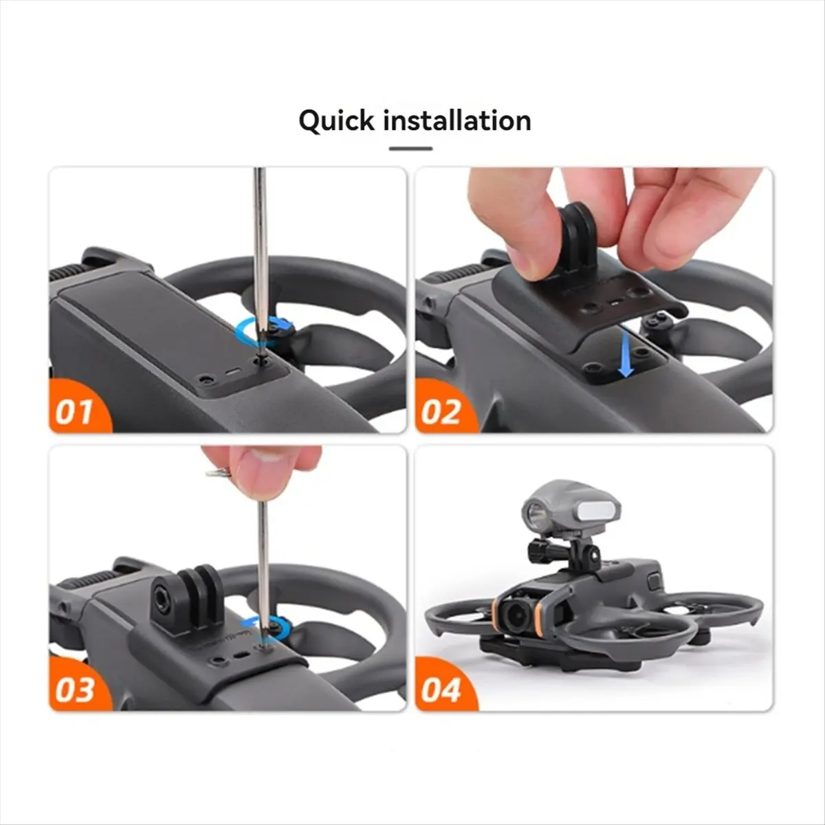 B21B  for AVATA 2 Camera Top Bracket Sports Action Camera Adapter Led Light Mount Clamp Holder