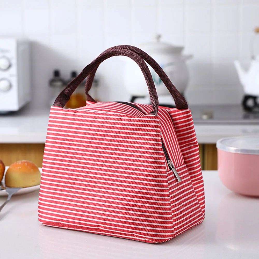 

New Waterproof Lunch Bag For Women Oxford Cloth Reusable Thermal Cooler Portable Handbag For School Camping Picnic Work