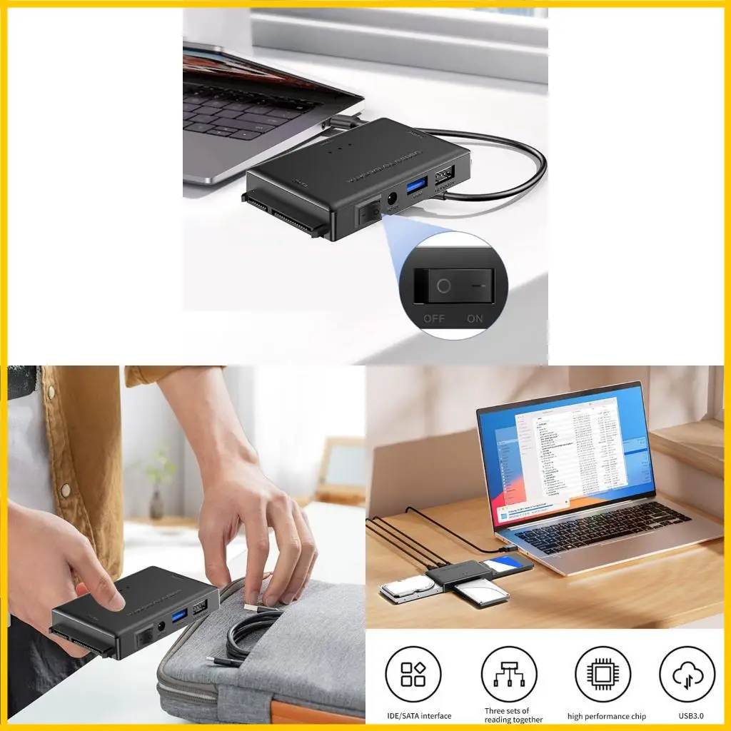 

USB3.0 IDE Adapter Adapter поддерживает три диска со скоростью переноса 5 Гбит / с.