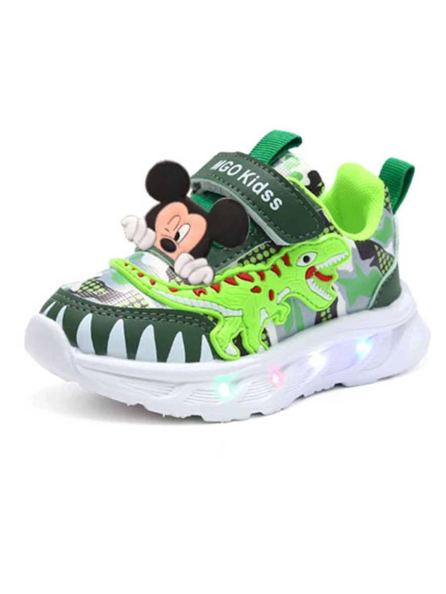 2025 Nouveau Disney garçons chaussures éclairées LED mode Mickey baskets décontractées pour enfants enfants chaussures lumineuses chaussures de Sport chaussures éclairées