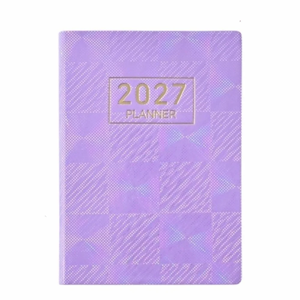 Mini Leather Cover 2027 Agenda Book 64 Sheets Compact A7 Schedule Notebook Schedule Glitter Daily Task Planner School
