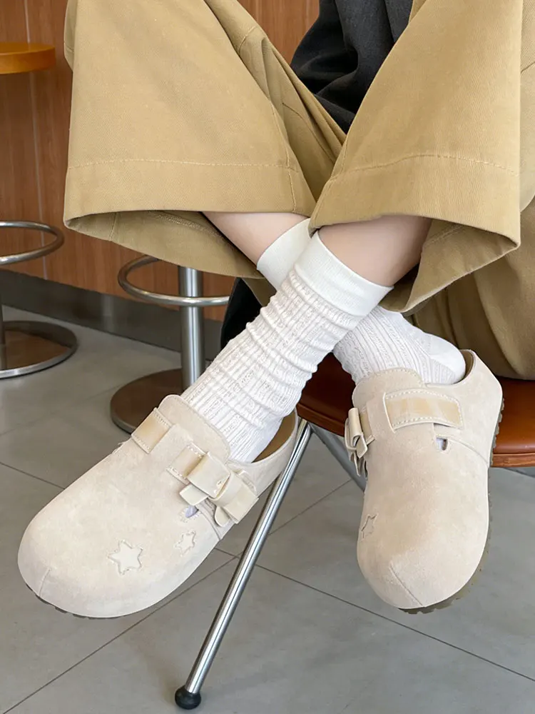 

Retro Women's Slip-On Sandals Open-Toe Half Slippers Spring Autumn New Style Outdoor Wear Inspired Flats