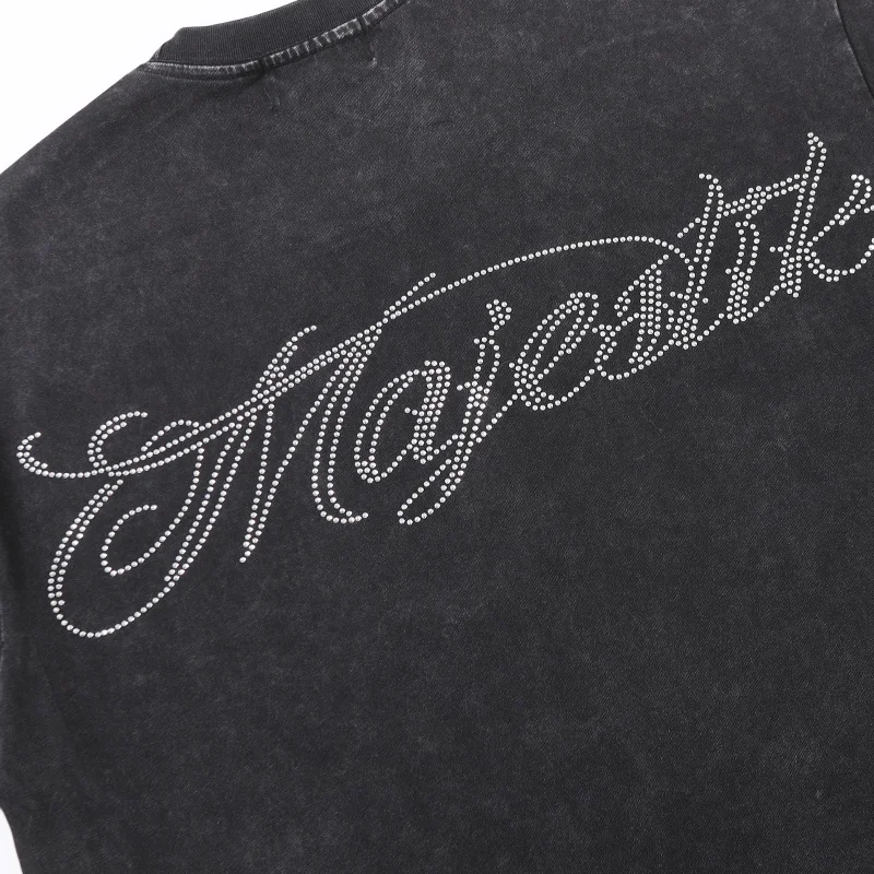 Majestik Streetwear Summer Hip-Hop Oversized Cotton Fashion Distressed Print Crew Neck T-Shirt