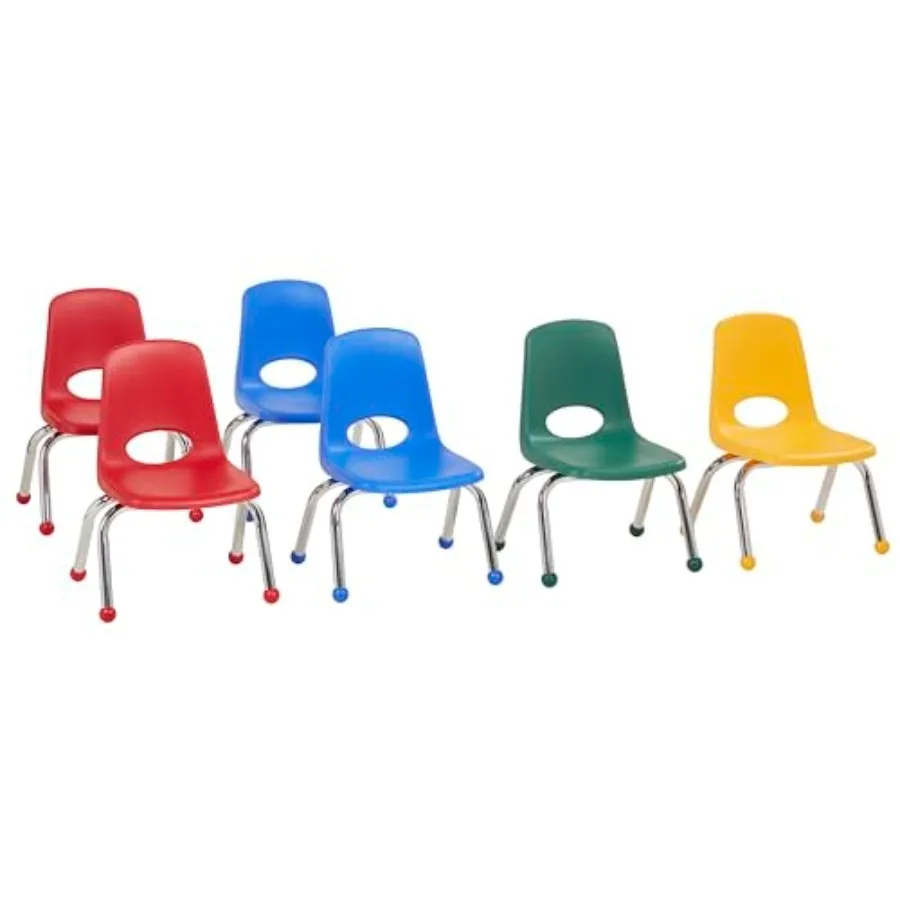 

10" School Chairs, Stackable Classroom Chair, Set of 6 Stacking Preschool Chair with For Daycare and Early Childhood Learning C