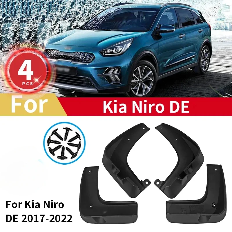 ABS 4PCS Special Car Mud Flaps Splash Guards For Kia Niro 2017-2022 Front Rear Fender Mudguards Auto Accessories