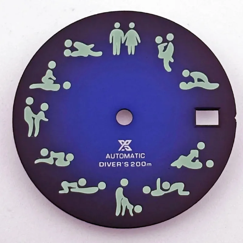 28.5mm watch dial Luminous suitable for NH35 NH36 automatic movement with calendar window