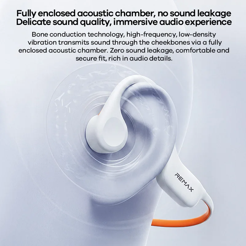 REMAX RB-S21 Bone Conduction Earphones IPX8 Waterproof Wireless Sports Headphones Bluetooth 6.0 Ultra Light Swimming Running