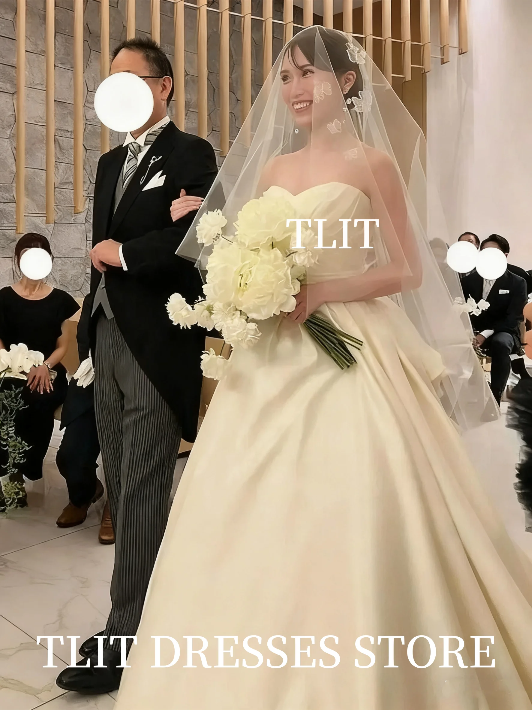 Gaun Pengantin Satin Sutra Ivory Modern TLIT Model A-Line dengan Detail Silang di Bagian Dada, Gaun Pengantin Model Sweetheart yang Dapat Disesuaikan, Gaun Pesta Pengantin Mengembang dengan Detail Draped