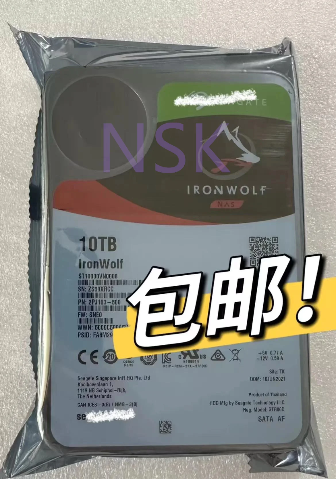 Original NEW  ST10000VN0008 For Seagate  IronWolf NAS 3.5