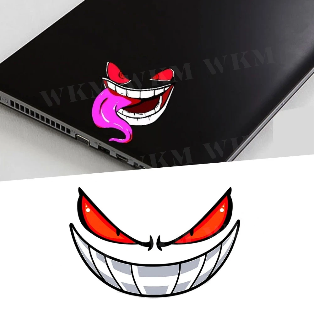 Smile Demon Car Sticker Waterproof Motorcycle Sticker With Demon Teeth Car Exterior Decor For RV Mini Van Sedan SUV Truck Racing