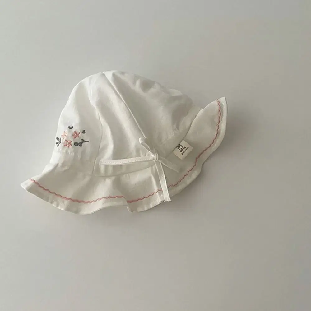 

Solid Color Flower Infant Bucket Hat Love Heart Wide Brim Baby Sunhat Pleated Sunscreen Toddle Fisherman Hat Girls