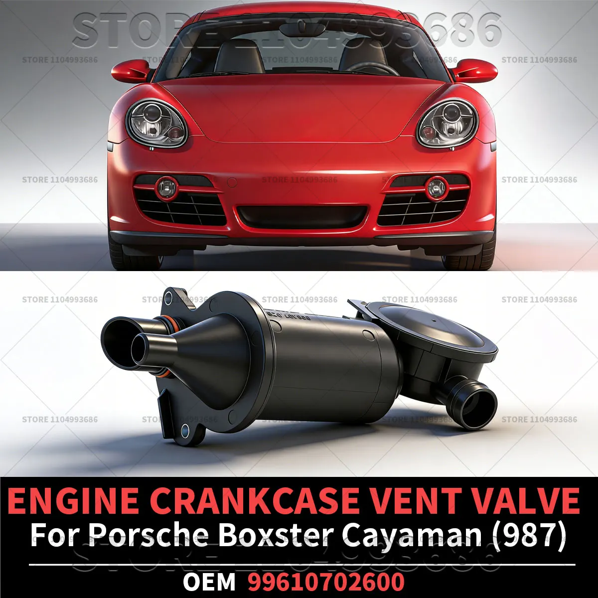 For Porsche 2005 2006 2007 2008 Boxster Base S Cayman Base S (987) Crankcase Ventilation Valve OEM 99610702600 99610702601