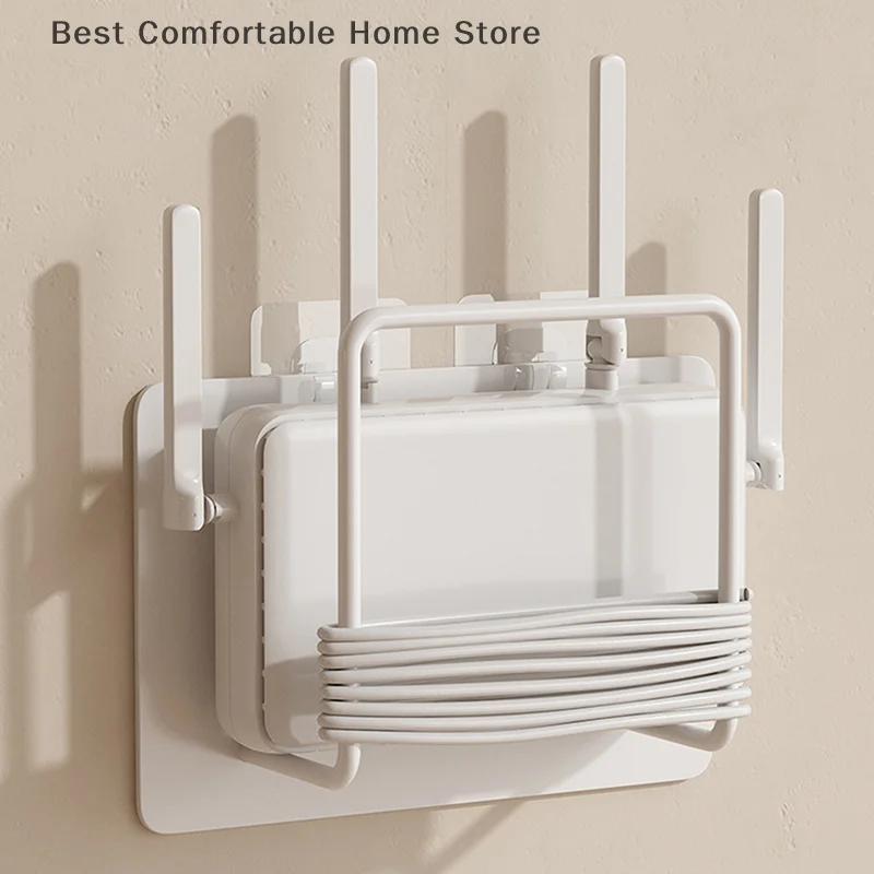 ขายร้อนอเนกประสงค์ติดผนัง Router & Set-Top Box Holder-ไม่มีเจาะ Multi-Purpose ชั้นวางของปฏิบัติตะขอ