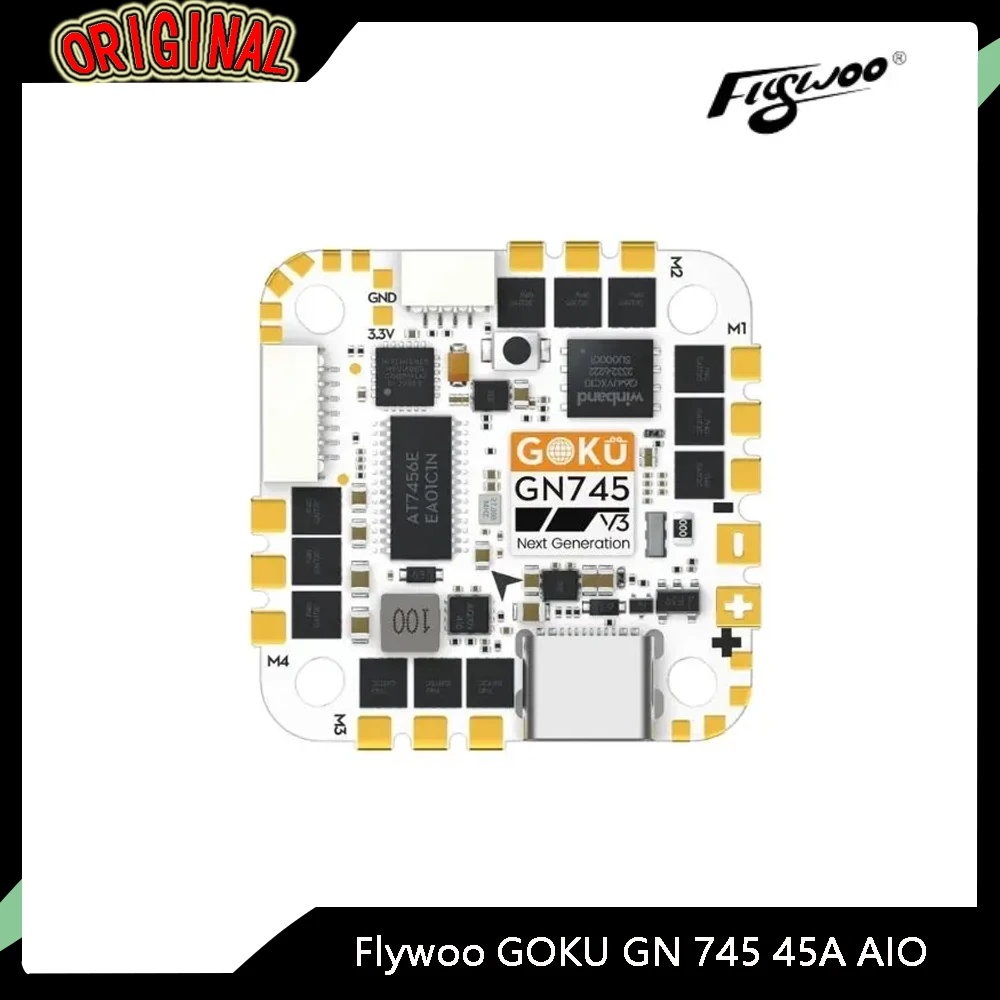 

Flywoo GOKU GN745 AIO V3 — 45A ESC, Type-C, Plug-and-Play для FPV DIY