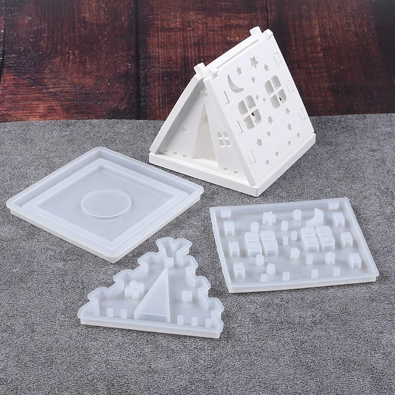 Star Moon Tent Lampshade Resin Silicone Molds DIY Atmosphere Light Lamp-chimney Gypsum Cement Mould Craft Camping Tent Mold