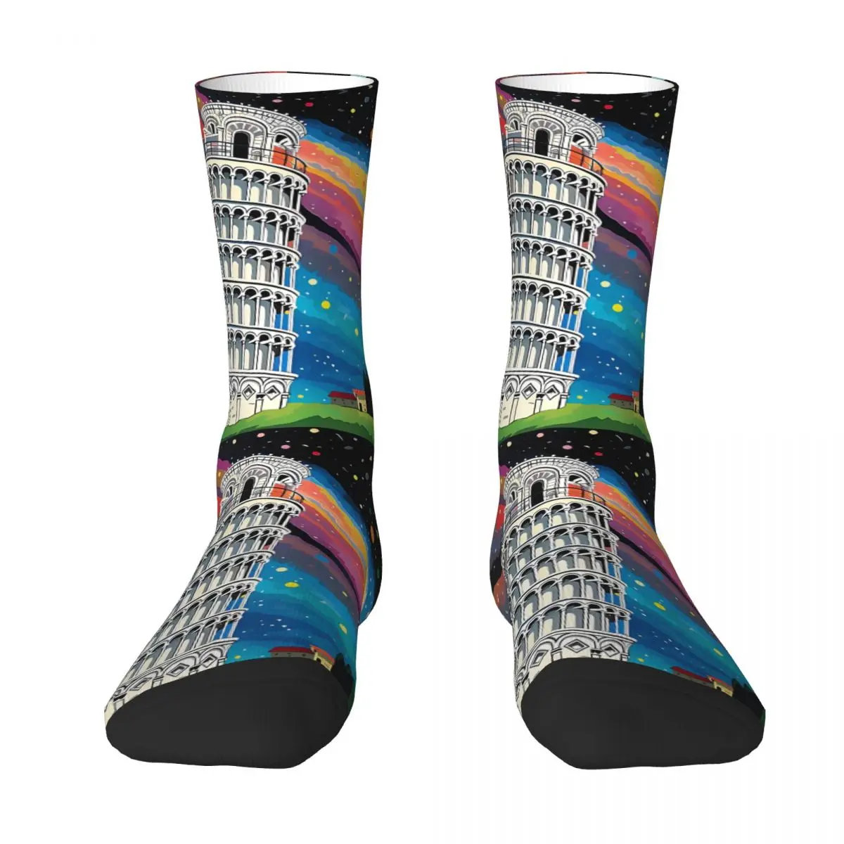 Leaning Tower Of Pisa Sock Printed Man Polyester