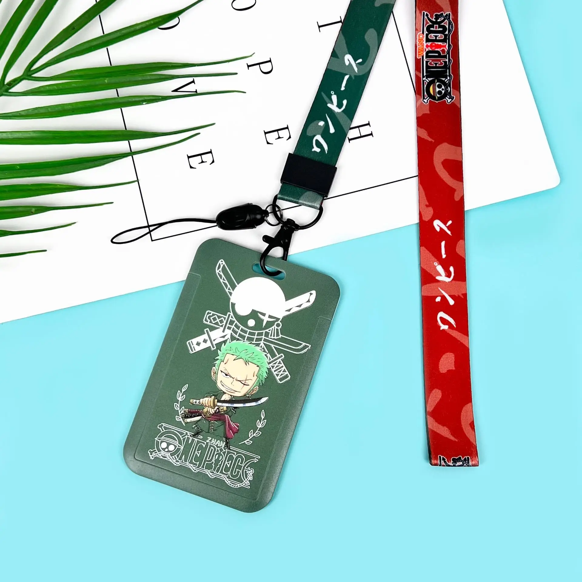 Anime One Piece rope student food card protective cover access control card bus card set key chain hang holiday gifts