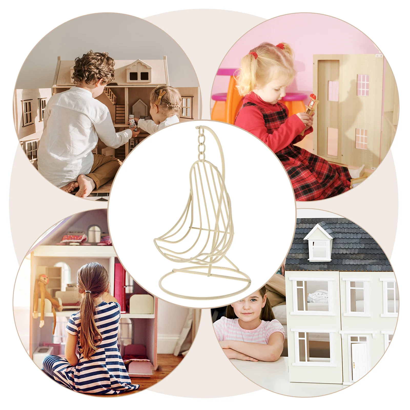 2 قطعة كرسي أرجوحة مصغر دائم المعادن أرجوحة معلقة لتزيين المنزل الصغير DIY بها بنفسك مشهد الدعائم كرسي سلة معلقة صغيرة