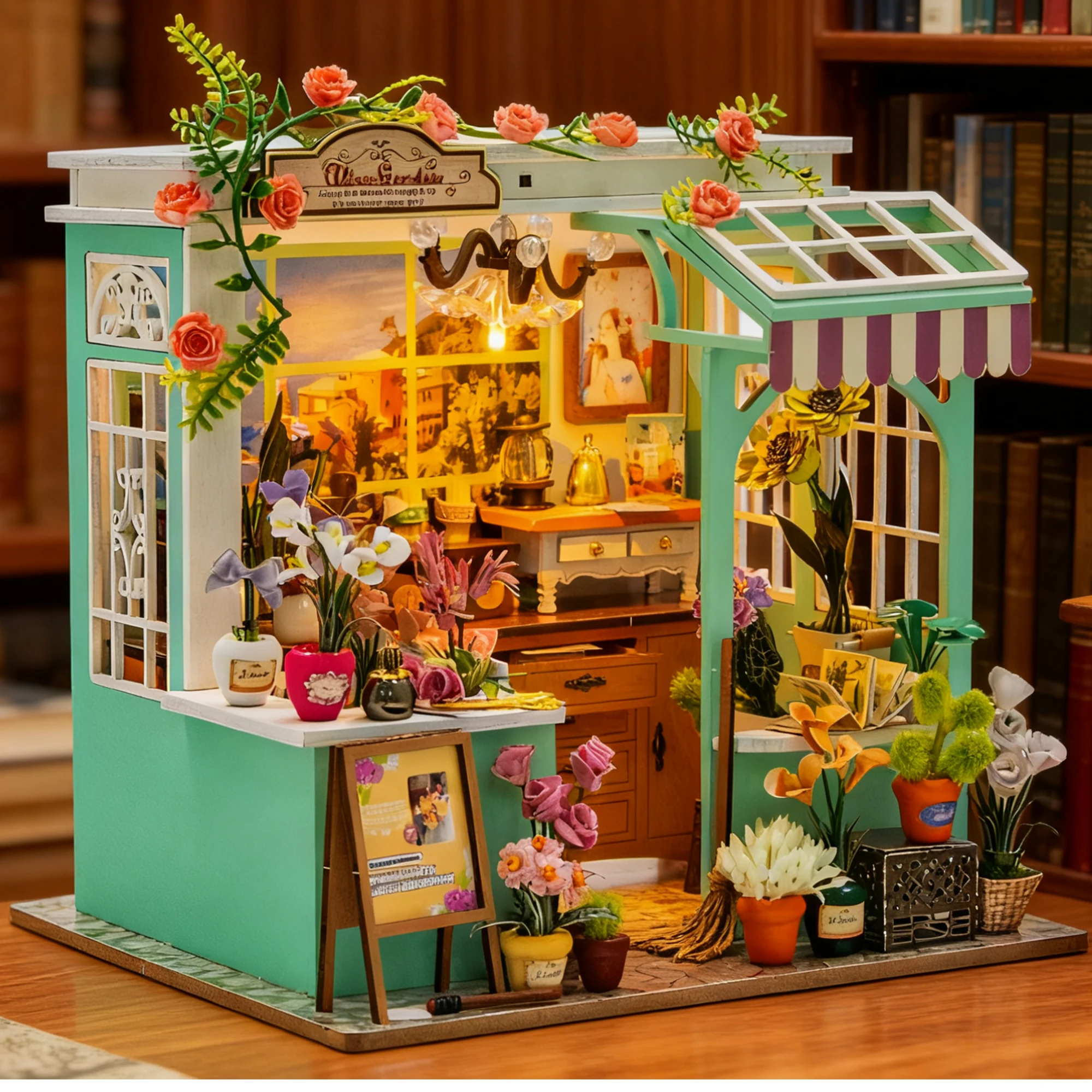 Diy de madeira princesa jardim mini casa kits modelo em miniatura com luzes led casa bonecas com móveis para amigos presentes aniversário