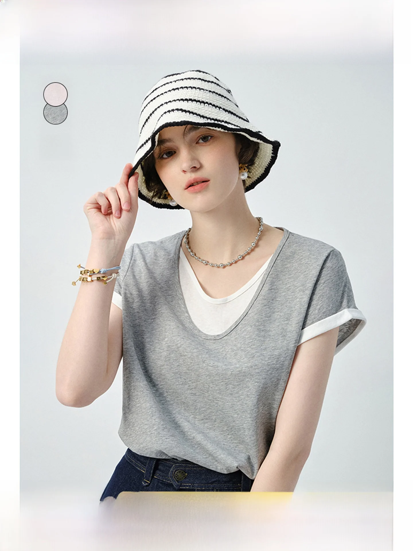 

plus Size Women's ort Sve T-irt V-Ne Color Casual Summer Top High Waist orts Commute Sle Straight Cut