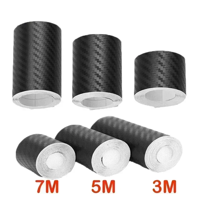 3/5/7/10cm Carbon Fiber Car Sticker DIY Paste Protector Strip Auto Door Sill Side Mirror Anti Scratch Tape Waterproof Protect Fi