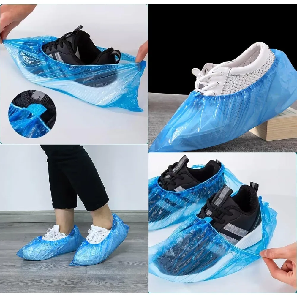 Reusable Shoe Covers – 8 Pairs, Waterproof & Non-Slip, Machine Washable, Large