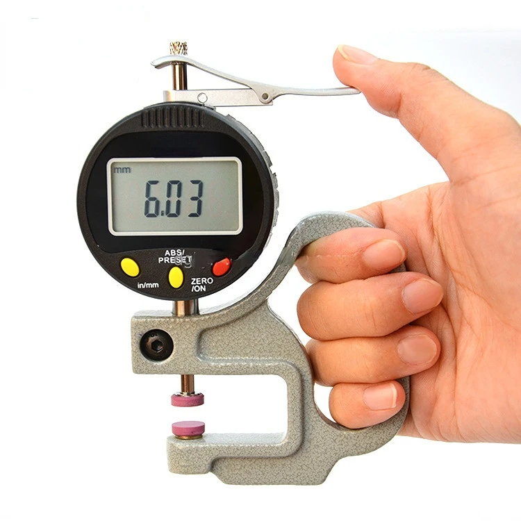 Electronic Digital Micrometer Thickness Gauge 0-12.7MM Thickness Gauge Meter For Leather Plastic Film