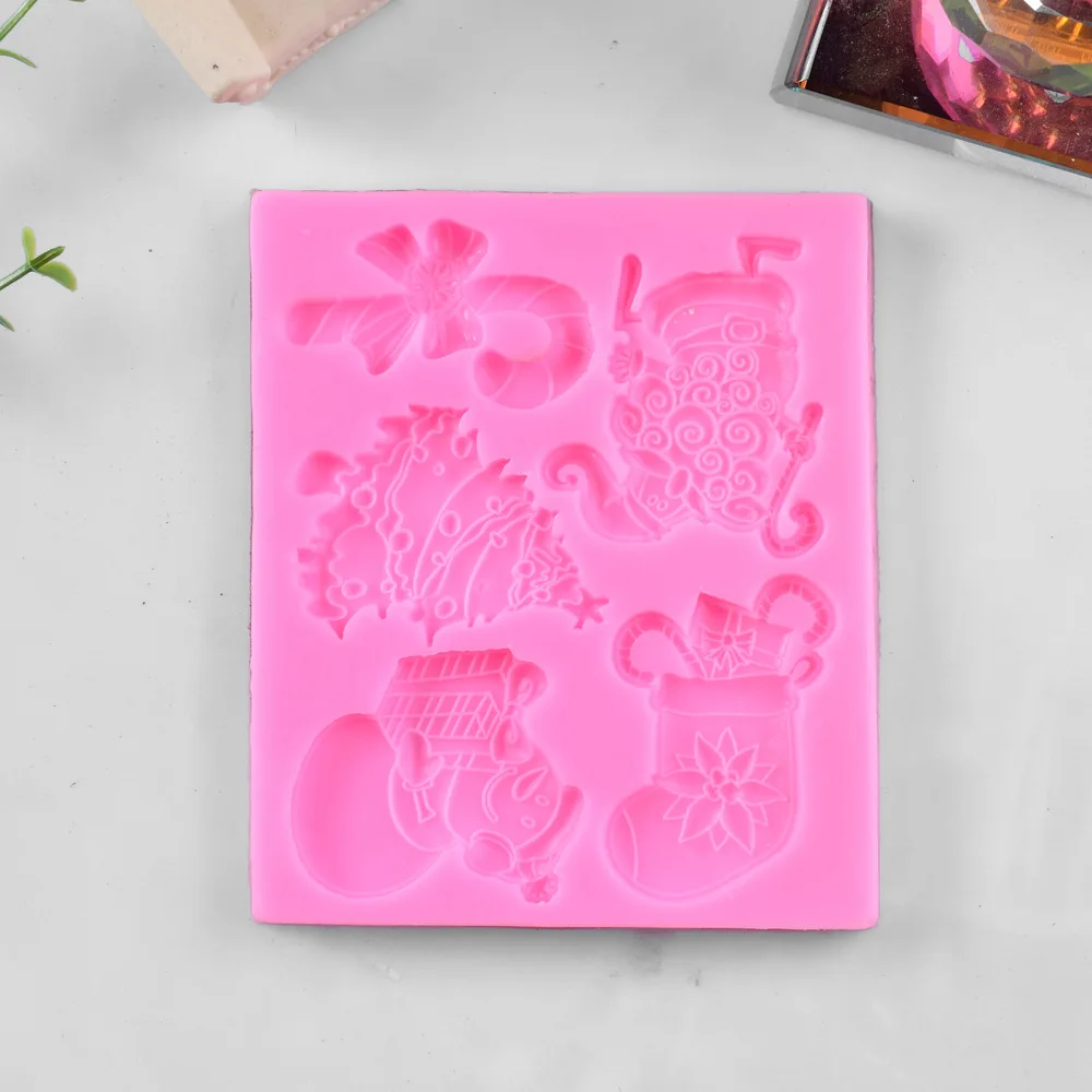 Santa Fondant Cake Mold, Silicone Chocolate Hand Baking Tool