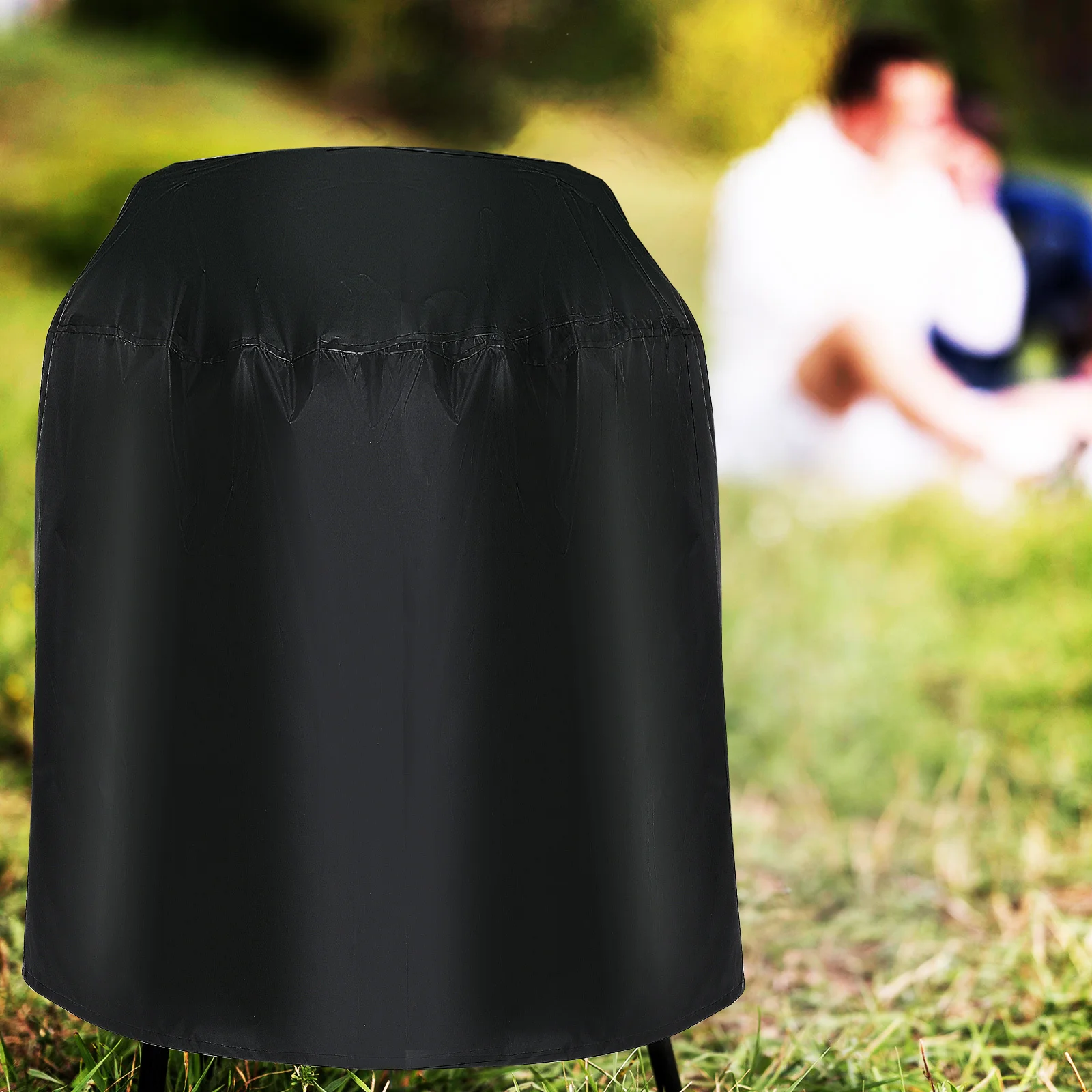 

Outdoor Grill Cover Waterproof Round Fire Pit Protector Durable Polyester Easy to Use and Clean Patio Heater Cover