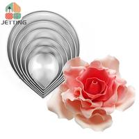6Pcs/Set Flower Fondant Mold Rose Petal Calyx Leaf Cutter Set Sugarcraft Fondant Modelling Tools For Cake Decorating Chocolate