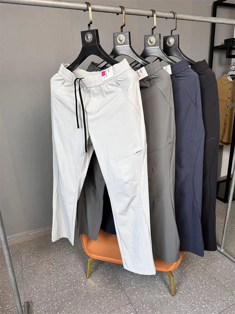 

Летние мужские легкие дышащие водонепроницаемые спортивные повседневные брюки с 3D конусом для улицы, эластичные спортивные повседневные брюки