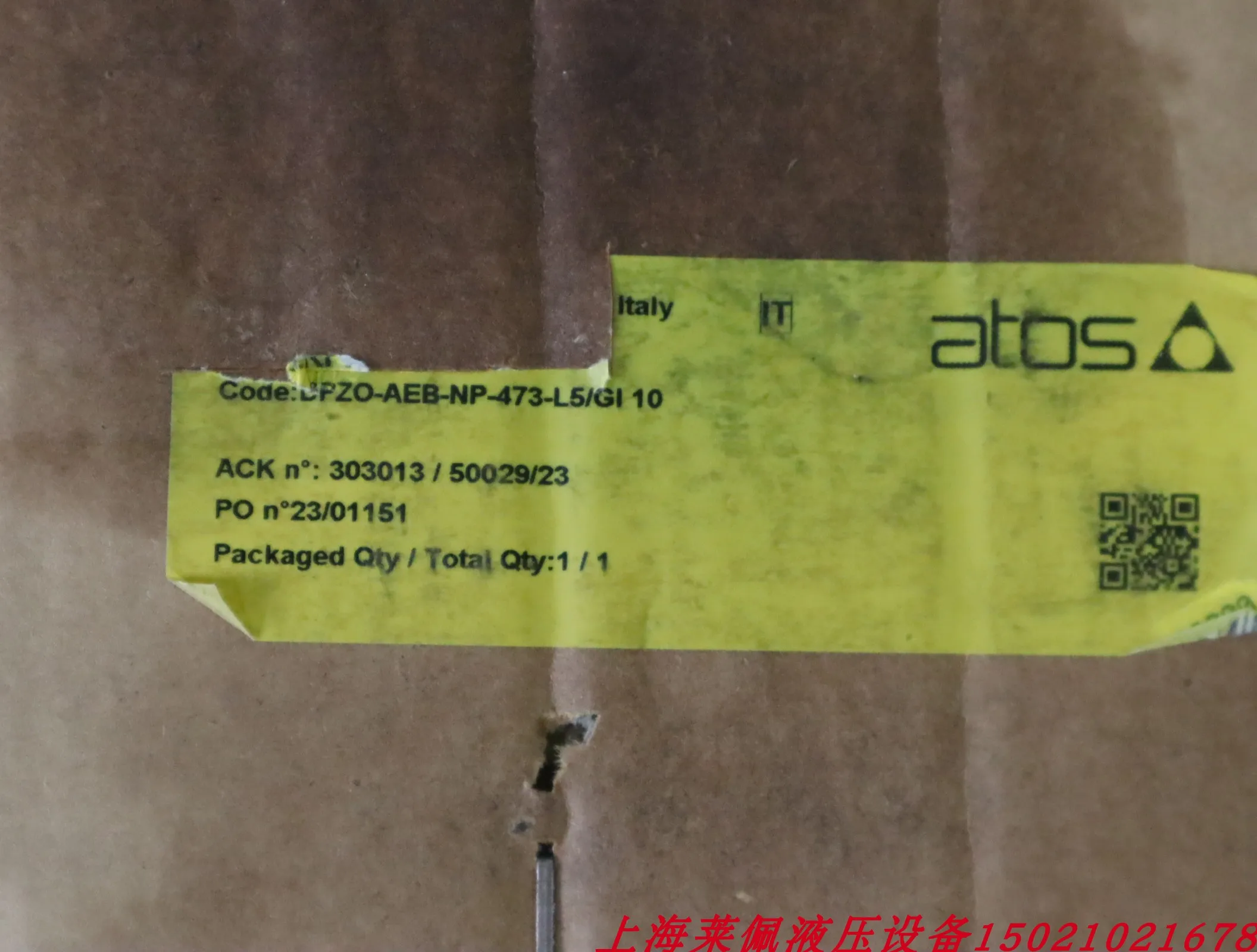 DPZO-AEB-NP-473-L5/GI 10 Italian ATOS Proportional Valve