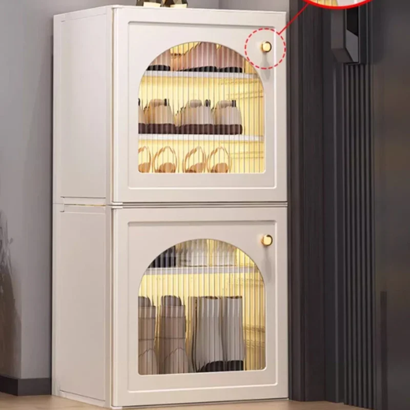 منظمات خزائن الأحذية البيضاء الكريستالية تعرض الرف لتوفير الأحذية الحديثة وحامل الأحذية الخشبي من Zapateros Organizadores