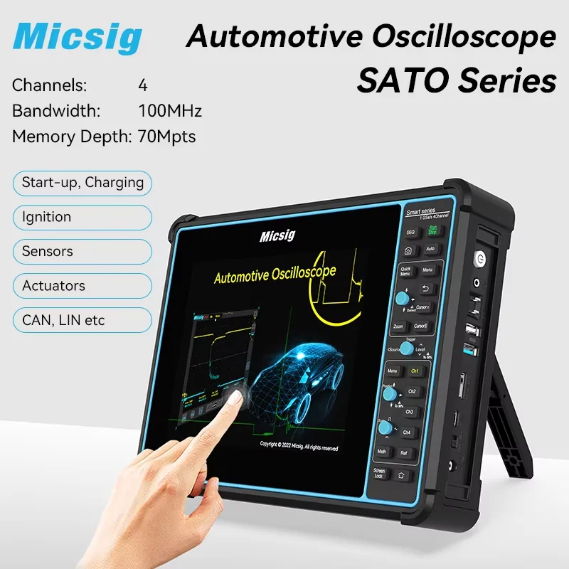 Micsig osciloscopio automotriz SATO1004 tableta Digital osciloscopio portátil análisis de diagnóstico de encendido 100MHz 4CH