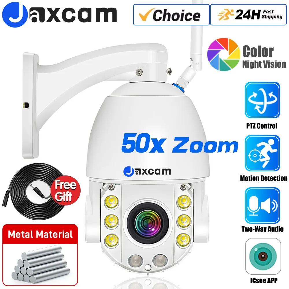 4K 8MP WiFi IP Camera Outdoor 50X Zoom Security Protection PTZ Cam 120M IR Distance Home Security Camera CCTV Video Surveillance