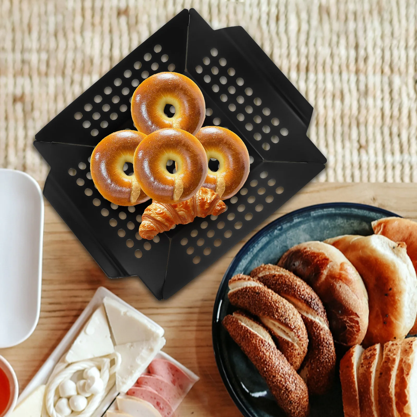 

Square Baking Dish Bbq Tray Trays Barbecue Basket Grill Rack for Outdoor Baskets Metal