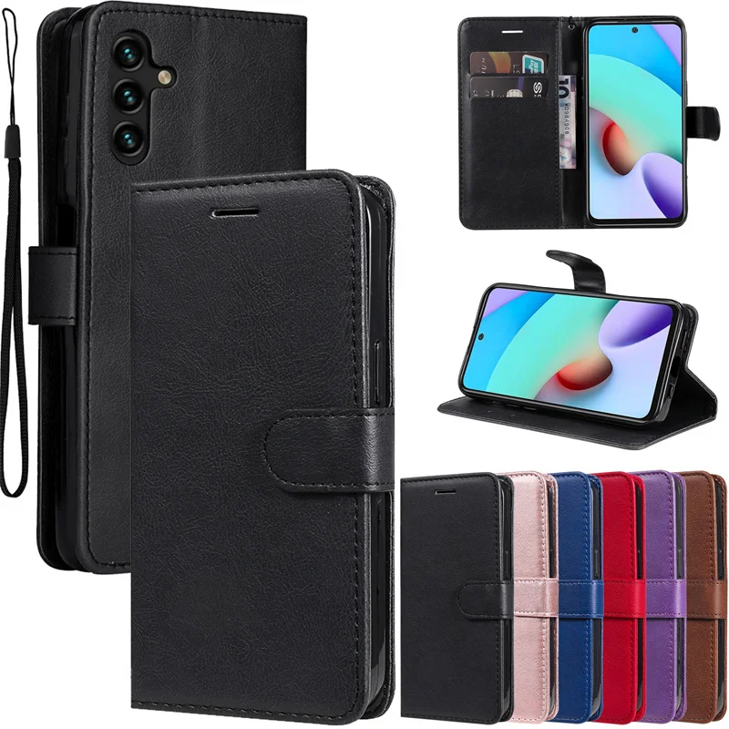 A73 A53 A33 5G Case Luxury Solid Color Leather Funda For Samsung Galaxy a73 a53 a33 a13 a03s a03 s a 03 s Cover Stand Flip Capa